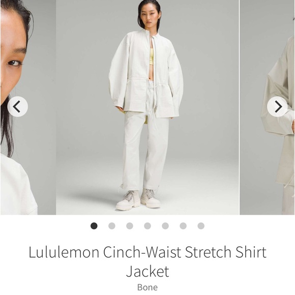 lululemon athletica Jackets & Blazers - Lululemon cinch waist stretch shirt jacket bone size large